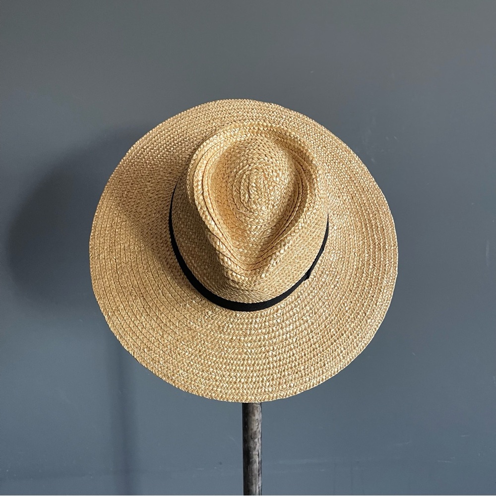 Brixton Wide Brim Straw Hat w/ Black Ribbon | Toteme Row Inspired - Picture 4 of 7